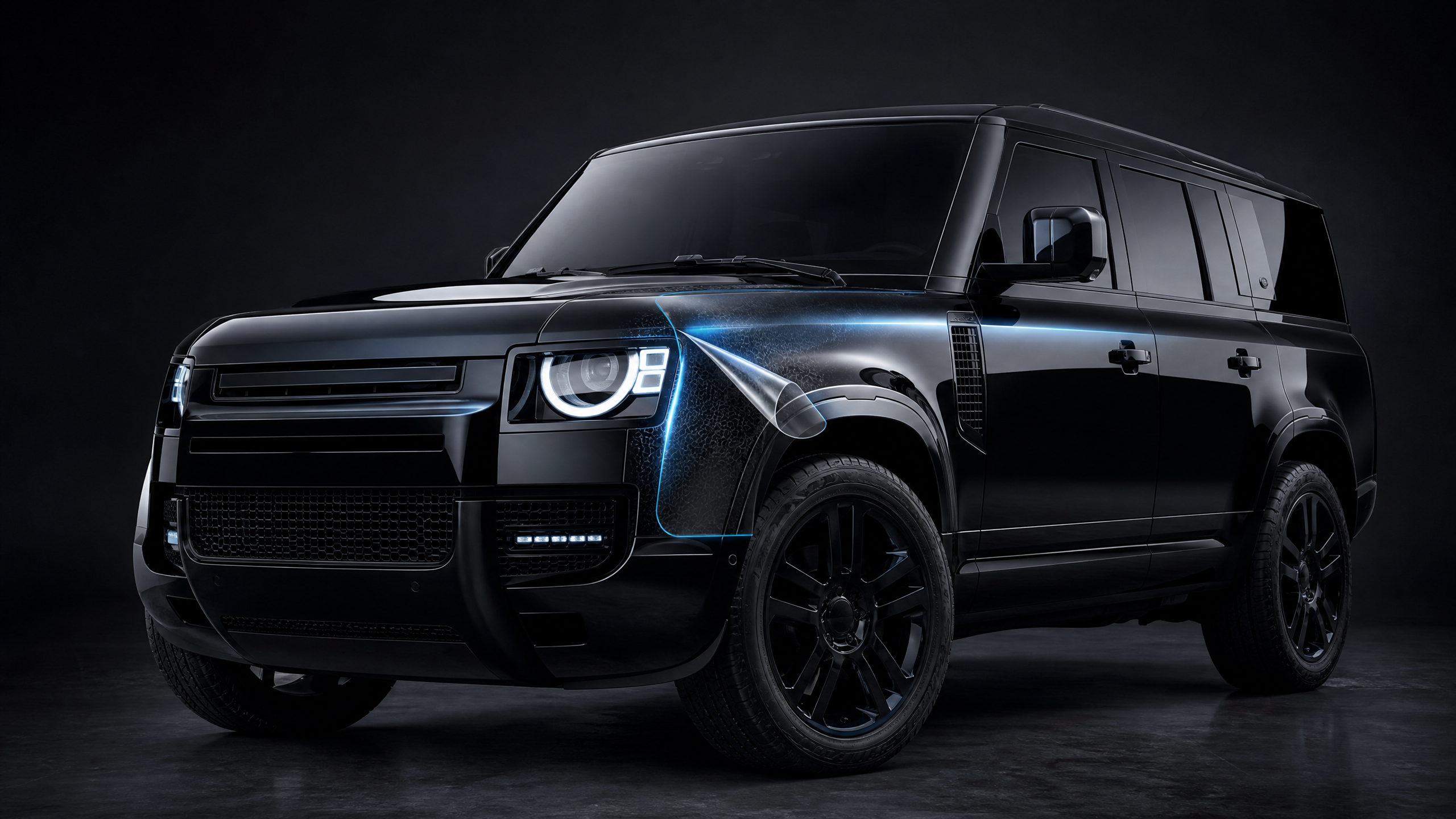 Land Rover Defender PPF application demonstration